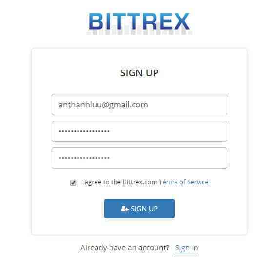 đăng ký bittrex